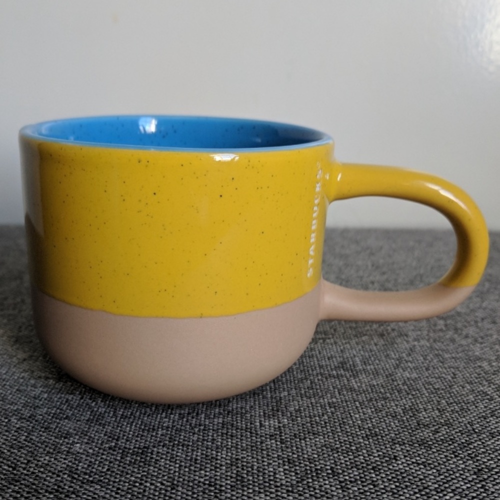 Starbucks Yellow/Blue Speckled Coffee Mug